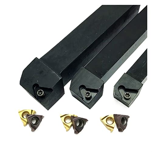 TMP1105 1PCS External Thread Tool Holder + 10PCS Carbide Thread Insert Cutting Tool CNC Lathe Tools (Angle : 11ER AG60 UE6020, Shank Diameter : SEL1212H11)