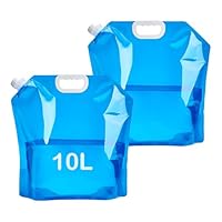 LIURFLNC 2 Stück Wasserkanister Faltbar, Faltkanister, Faltbarer Wasserkanister mit Dichtem Deckel, Flexibler Faltkanister 10L für Outdoor Camping Wandern Festival Wasserbeutel Wassersack