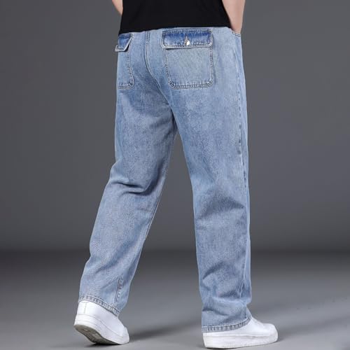 Jean droit homme coupe ajustée avec taille élastique et poches - 2