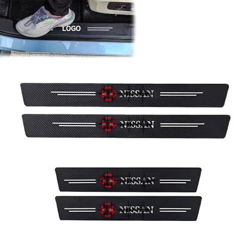 Image of WISKA Car Door Strip Carbon Fiber Wrap Sill Anti Scratch Tape for Car Accessories Compatible for Magnite, Qashqai, X-Trail, Juke, Micra, Terrano, Sunny, Kicks, Teana, Gravite