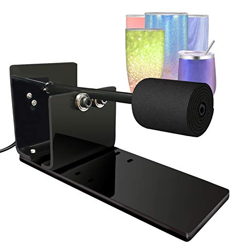 Mlife Cup Turner, Cuptisserie for Crafts Tumbler, Smooth Spun Acrylic CupÂ Turner for Epoxy Glitter Tumbler Cups with Independence Switch, Adjustable Space Cup Spinner with 2 Wands and 2 Foam, Black