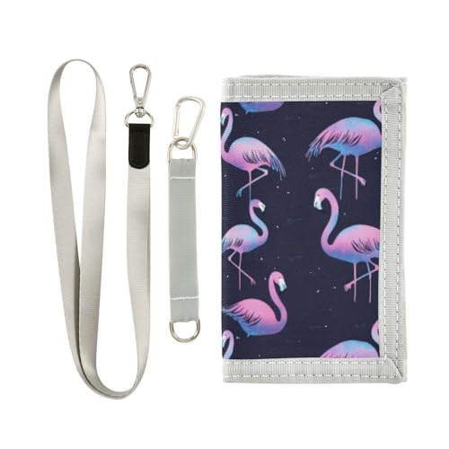 Wusikd Flamingo Kids Wallet for Boys Girls Toddler Trifold Wallet Novelty Wallet for Teens Women Men