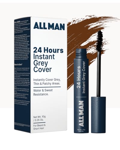 Image of ALL MAN 24-Hours Instant Grey Cover, Temporarily Cover Grey Hair, Sweat & Waterproof | Beard & Short Hair | 10g (Brown)