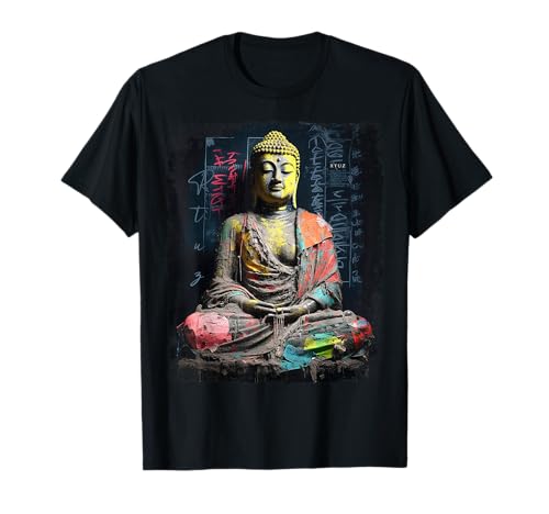 Hip Hop Y2K Vintage Retrò Hipster Edgy Streetwear Buddha Maglietta
