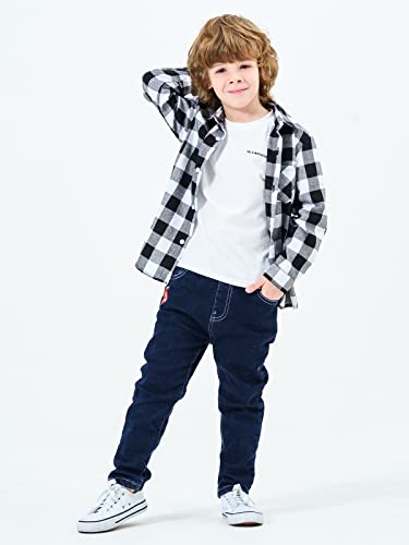 Image of OCHENTA Men's & Boys Flannel Shirts Button Down Long Sleeve Plaid Shirt Family Matching Outfits