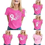 Bastwahl Cancer du Sein Octobre Rose T-Shirt, Rose de Sensibilisation d'Octobre Pas Cher Femme Grande Taille Sexy La Rosée Lot Tee Shirt