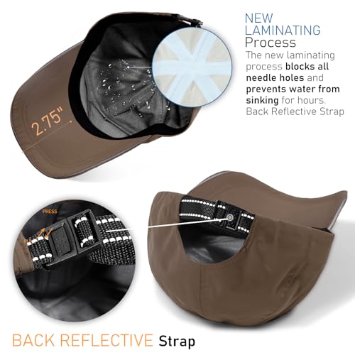 Image of Waterproof Baseball Cap for Men Women, UPF 50+ Breathable Quick-Dry Rain Hat for Running Golf Hiking
