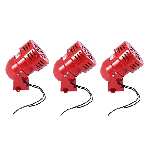 Mengmen 3X AC 220V Rojo Metal Motor Impulsado Ataque Aereo de Sirena Cuerno de Alarma