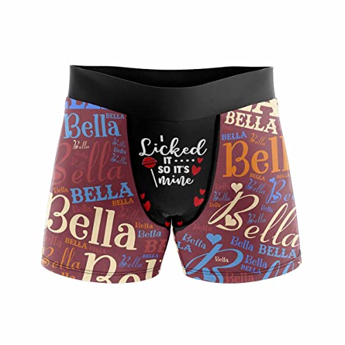 Artsadd Custom Multi Colorful Name with Boxer Briefs for Men Peronalized Underwear Panties Gag Gift for Boyfriend Husband