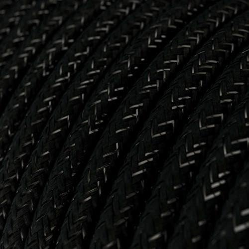 CA Creative Cables Black Glitter Covered Round Electric Cable - RL04-150ft, 3 x 18 AWG