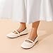 DREAM PAIRS Girls Mary Jane Dress Shoes Ballerina Flats for Wedding, Party (Toddler/Little Kid/Big Kid),Size 4 Big Kid,Ivory,SERENA-100-KIDS
