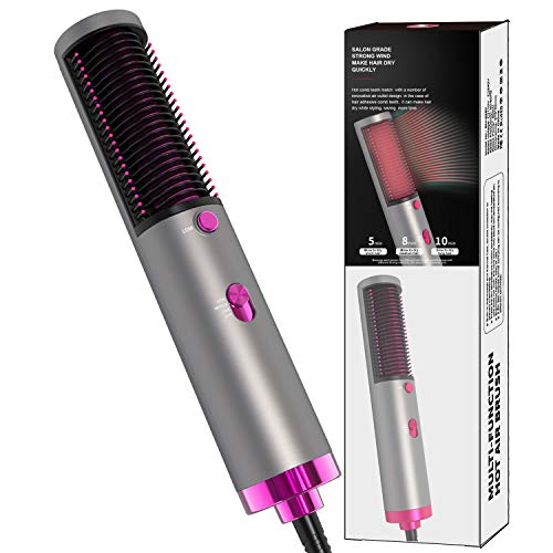 Hair Dryer with Hair Straightener, Ionic Hair Dryer + Damage Protection PTC Hot Straightener, 3-Levels Salon Hair Dryer for Home Christmas Gift for Women (Hair Dryer)