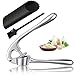 Schiaccia Aglio Professio,Spremiaglio Pressa Aglio in Acciaio Inox con Pelapatate e Spazzola per Pulizia per Aiutante in Cucina Domestica