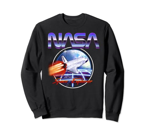 NASA Space Explorer 80s Neon Chrome Retro Vintage Sweatshirt