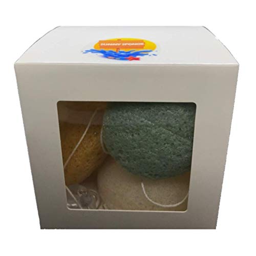 Pores naturellement exfoliés grâce au kit d'éponges Konjac charbon et thé vert