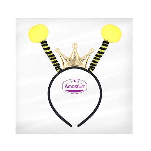Amosfun Party Bopper Antenna Headband Insect Hair Address Bee Ant Ladybug Hair Band Kids Adult Costume Accessories Birthday Party Favors (Black)