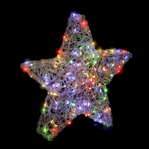 FEERIC LIGHTS & CHRISTMAS Estrella Luminosa Exterior Multicolor H 50 cm 150 LED + Transformador