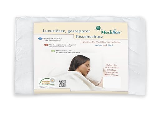 Mediflow Kissenbezug Baumwolle, Weiß, 50 cm x 70 cm