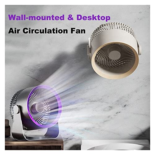 Ventilateur de circulation d'air mural et table sans fil rechargeable gris - 6