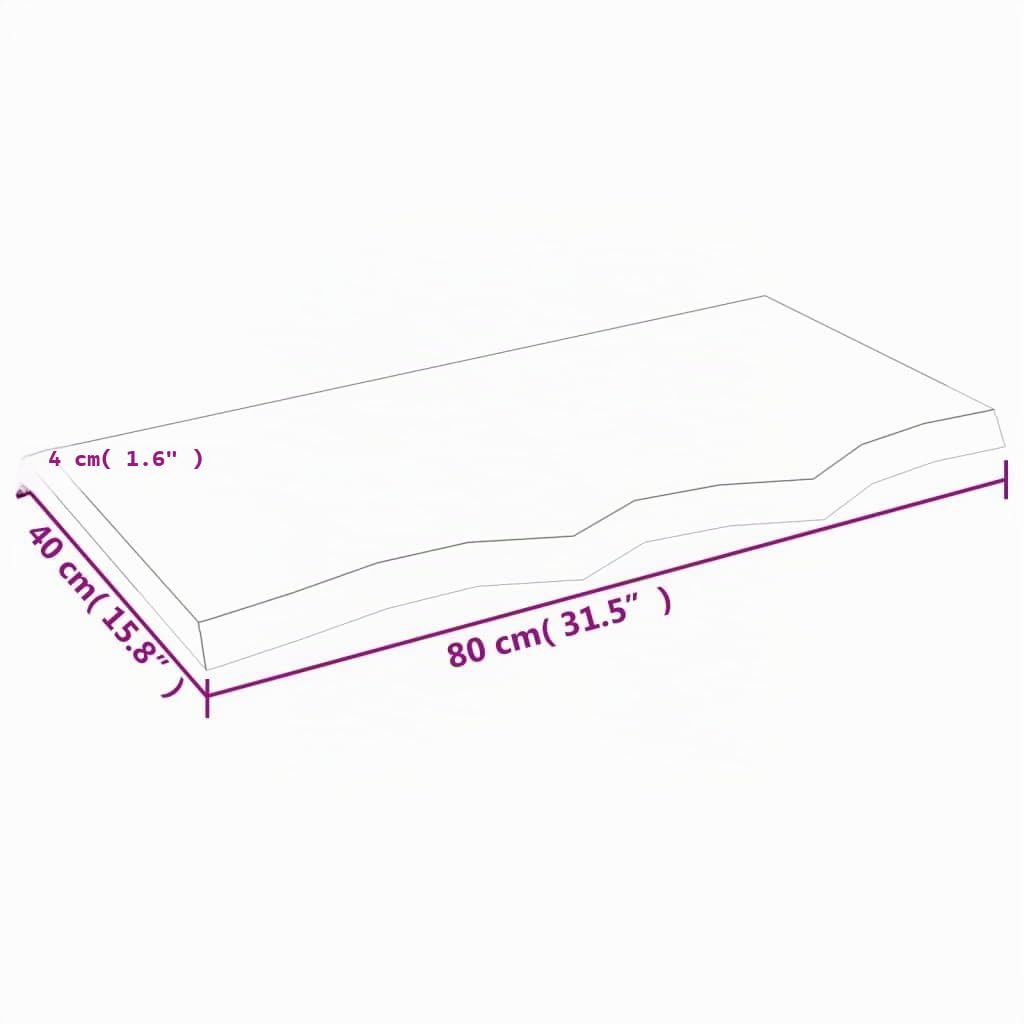 vidaXL Ripiano Muro Marrone 80x40x(2-4) cm Massello Rovere Trattato