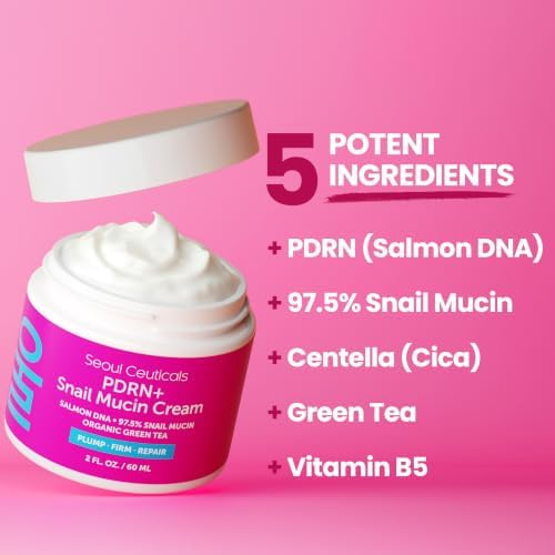 SeoulCeuticals Korean PDRN Salmon DNA Snail Mucin Face Cream Moisturizer - 3