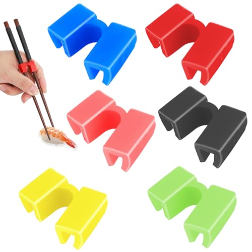 6 peças palitos de treino coloridos, reutilizáveis de plástico para adultos e crianças, ajudantes para aprender