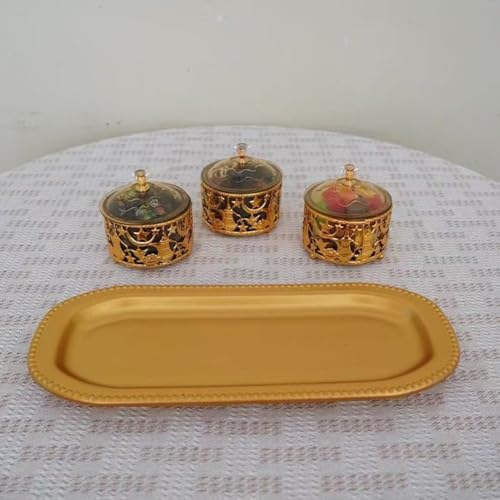 Plateau Eid Mubarak doré pour illuminer vos tables de rupture de jeûne