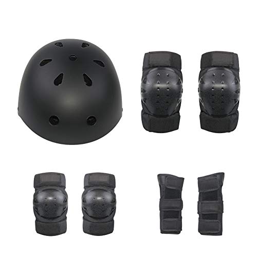 QYWSJ Casque Velo, Protection Casque, Ensemble Protection Enfant Sport 7Pcs, Ajustable CoudièRes GenouillèRe ProtèGe-Poignets Protections Sports, pour Skateboard, Roller, VéLo,Hoverboard