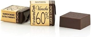 Venchi Pure Dark Chocolate Cube 60% in Bulk Bag, 1 kg - Vegan, Gluten Free