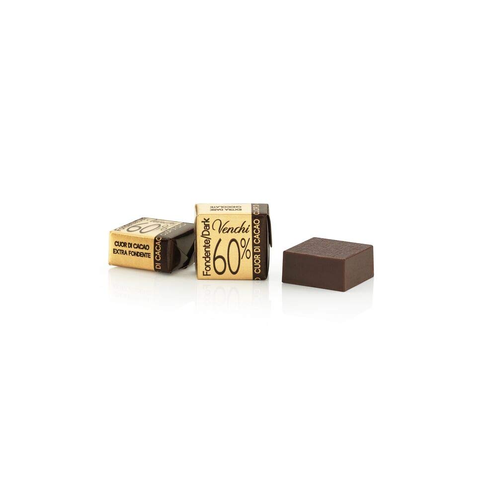 Venchi Cubotto de Puro Chocolate Negro 60% en Bolsa a Granel, 1 kg - Vegano, Sin Gluten