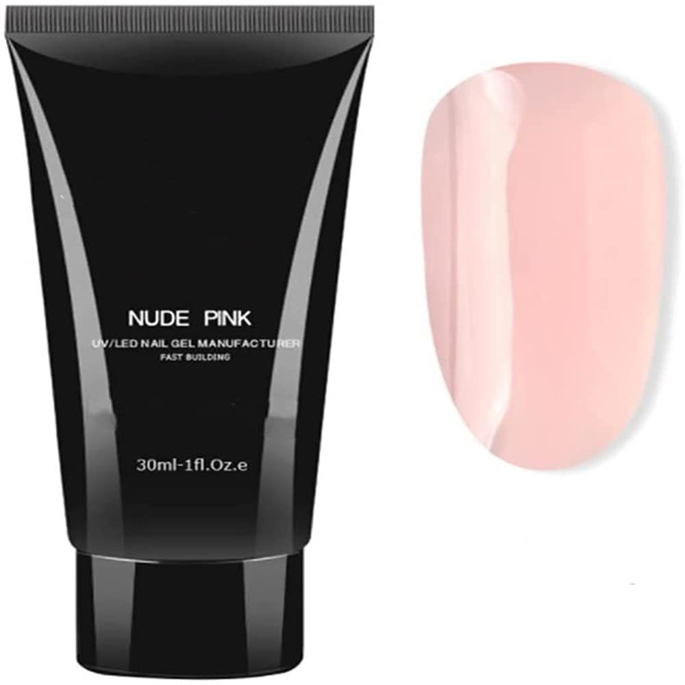 Builder Gel For Nails,30ml Professional Poly Nails Gel Extension Gel Nail Enhancement Manicure Easy DIY at Home (Nude pink)