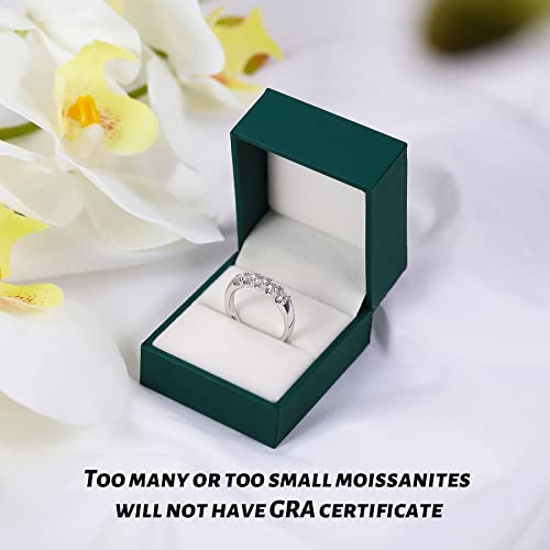 Hitlinker Moissanite Wedding Band For Women S925 Sterling Silver Moissanite Rings 1Ct D Color Vvs1 Lab Created Diamond Rings Half Moissanite Eternity Band Stackable Band Ring For Women Wedding Ring Anniversary Ring Size 7 #TOP5