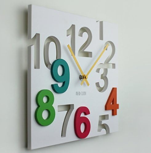 Amazon Co Jp 異次元空間 掛け時計 ウォールクロック 壁 時計 立体 四角デザイン ホワイト ホーム キッチン