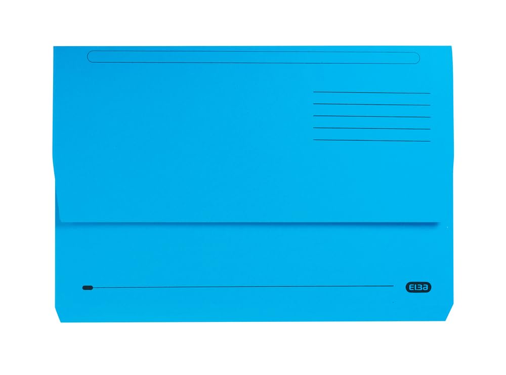 Elba Foolscap Document Wallets, Blue A4+ Folders for Paperwork, Pack of 25