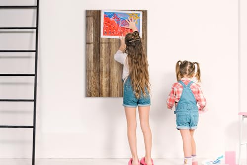 Pizarra Magnética de Vidrio Templado 70x100 con textura de madera para organización 4