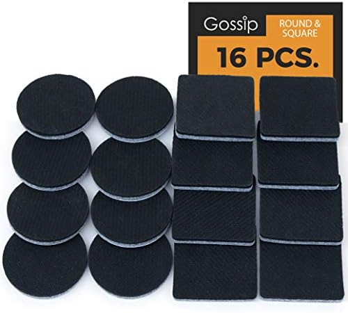 Non-Slip Furniture Grippers – 16 x 2" Square and Round Premium Self Stick Rubber Pads for Furniture Legs, Rubber Stoppers for Furniture, Non Skid Furniture Pads, Couch Stoppers