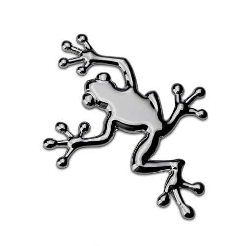 Image of 3D Metal Chrome Frog Car Emblem, Highly Distinctive car Decals, Car Decal Sticker Side Rear Trunk Decoration Accessories, Unisex Frog Auto Parts