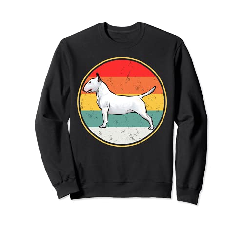 Vintage Retro Sunset Bull Terrier Dog Sweatshirt, Black