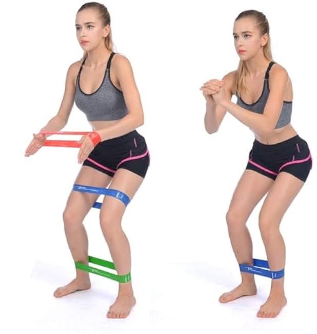 Resistance Loop Bands with Workout Poster 16.5¡±x 22.4¡±,Set of 5 Exercise Bands for Crossfit Workout and Physical Training