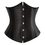 Cjfdfy Women's Underbust Corset Tops Adjustable Trendy Shapewear Lingerie Halloween Costumes Outfit Clothes (Black, 2XL)
