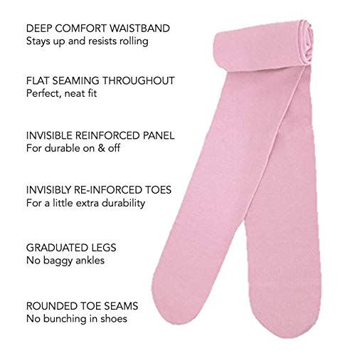 Country Kids Big Girls' Microfiber 3D Opaque Two Pack Tights, White, 12-15 #TOP1