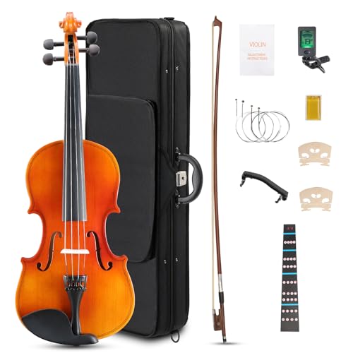 Ktaxon Violin 4/4 Full Size Set Fiddle, Acoustic Violins Complete Kit with Handcrafted Board...