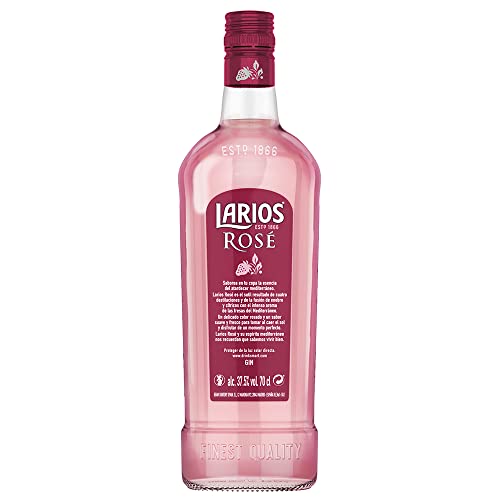 Larios Rosé Premium Gin | mediterraner Premium Gin mit fruchtig-süßem Erdbeergeschmack | perfekt für Longdrinks und Cocktails | 37.5 % vol | 700 ml
