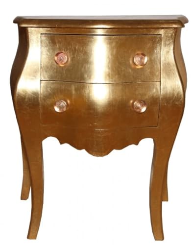 Casa Padrino Barock Kommode mit 2 Schubladen Gold Antik-Look H 76 cm, B 62 cm - Nachttisch Konsole