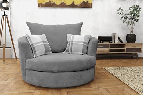 Dorado Corner Sofa Sectional 3 Seater 2 Seater Armchair Cuddle Chair Grey Velour Fabric (Grey, Cuddle Chair) - Image 2