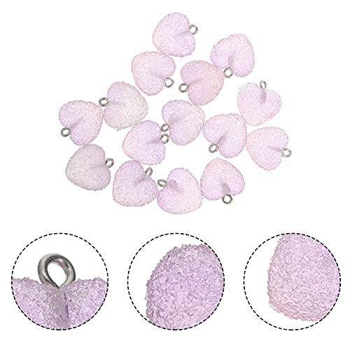 EXCEART Gradiente de 15Pcs Encantos Do Coração Do Do Coração Em Forma de Pingentes Chaveiros Colar B