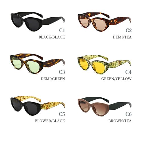 willochra Trendy Small Cat Eye Sunglasses for Women Thick Oval Vintage Champagne Sun Glasses for Female Shades Eyewear4