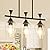 21.2" Dining Room Light Fixture/Chandelier Over Table, 3-Light Matte Black Kitchen Island Lighting with Clear Glass Shade, Modern Hanging Pendant Lights Fixture for Kitchen Island, Dining Room, Bar