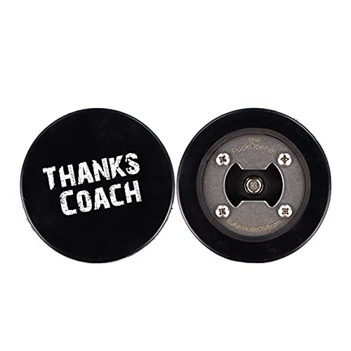 Hockey Puck Bottle Opener Best Coach Printed Gift Personalized Puck- Official Size-Thanks Coach,Team Custom Design Real Hockey Puck Gift