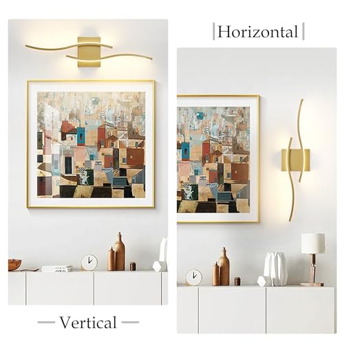 Image of KARTOOSH Hardwired Gold Vanity Lights for Bathroom | 1 Pack 23.6 in LED Vanity Light, 5CCT Dimmable, Waterproof Rustproof, Hardwired Wall Mount for Bathroom Mirror Sides